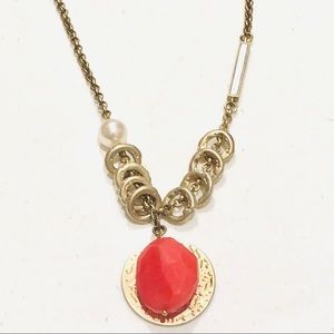 🎉Host Pick!🎉NWOT! Lia Sophia Sahara gold&coral pendant necklace